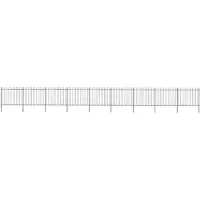 vidaXL Clôture de jardin avec dessus en lance Acier 153 x 15 m Noir