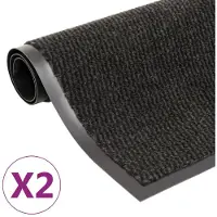 vidaXL Paillassons rectangulaires 2 pcs 90 x 150 cm Noir