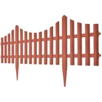 vidaXL Bordures de gazon 17 pcs. Marron 10 m PP