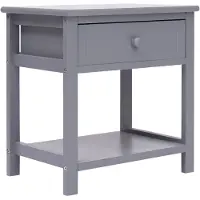 vidaXL Table de chevet Gris 40x29x42 cm Bois de Paulownia