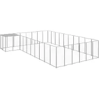 vidaXL Chenil Argenté 19,36 m² Acier