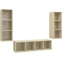 vidaXL Ensemble d'armoires TV 3 pièces en bois composite chêne Sonoma