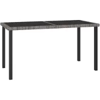 vidaXL Table de jardin grise 140x70x73 cm Poly rotin