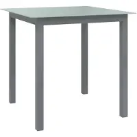 vidaXL Table de jardin gris clair 80x80x74 cm aluminium et verre