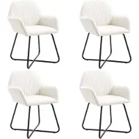 vidaXL Chaises à manger lot de 4 crème tissu277098