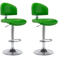 vidaXL Tabouret de bar 2 pcs. Vert similicuir