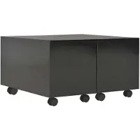 vidaXL Table basse "Prebitz" en panneau de particules avec finition brillante en noir. Dimensions (L/L/H) 60x60x35 cm