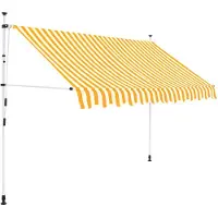 vidaXL Store rétractable manuel 250 cm Orange/Blanc rayé