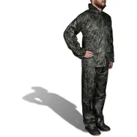vidaXL Vêtements de pluie camouflage pour hommes 2 pièces avec capuche taille L