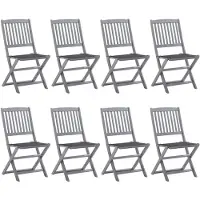 vidaXL Klappbare Gartenstühle 8 Stk. mit Kissen Massivholz Akazie