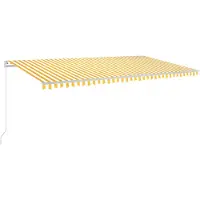 vidaXL Store manuel rétractable avec LED 600x350 cm jaune & blanc