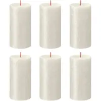 Bolsius Bougies pilier rustiques Shimmer 4 pcs 130x68 mm Ivoire
