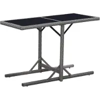 vidaXL Table de jardin Noir 110x53x72 cm Verre et résine tressée