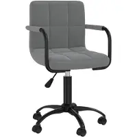 vidaXL Chaise de bureau pivotante gris foncé velours