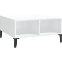 vidaXL Table basse blanc brillant 60x60x30 cm Bois composite