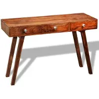 vidaXL Table console avec 3 tiroirs 76 cm Bois massif
