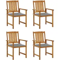 vidaXL Chaises de jardin avec coussins 4 pcs. Bois massif acacia