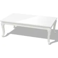 vidaXL Table basse "Pforzheim" en MDF, plastique en blanc brillant. Dimensions (L/L/H) 115x65x42 cm