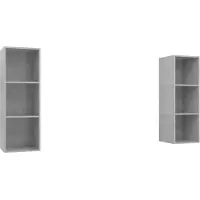 vidaXL Armoires murales TV 2 pcs. Bois composite gris béton
