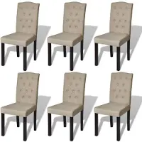vidaXL Chaises de salle à manger 6 pcs. Tissu brun chameau
