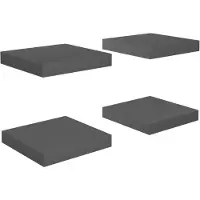 vidaXL Étagère murale flottante 4 pcs Gris brillant 23x23,5x3,8 cm MDF