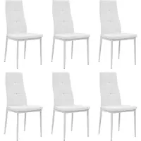 vidaXL Chaises de salle à manger 6 pcs. Similicuir blanc