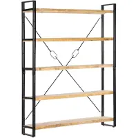 vidaXL Bibliothèque à 5 niveaux 140x30x180 cm Bois de manguier solide