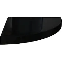 vidaXL Étagère d'angle flottante noir brillant 35x35x3,8 cm MDF