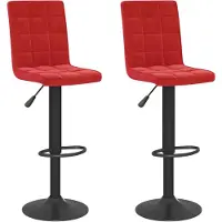 vidaXL Tabouret de bar 2 pcs. Velours rouge vin