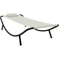 vidaXL Lit de jardin Crème 200x90 cm Acier