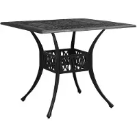 vidaXL Table de jardin noire 90x90x73 cm fonte d'aluminium