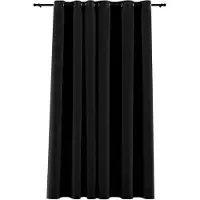 vidaXL Rideau occultant Aspect de lin à œillets Anthracite 290x245 cm