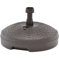 vidaXL Pied de parasol sable/eau 20 L brun plastique rotin