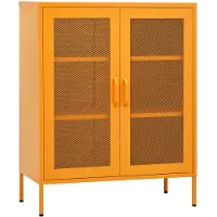 vidaXL Armoire de rangement Jaune moutarde 80 x 35 x 101,5 cm Acier