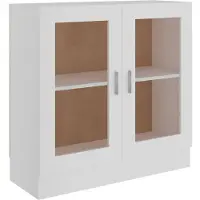 vidaXL Armoire à vitrine Blanc 82,5x30,5x80 cm Bois d'ingénierie