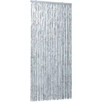 vidaXL Rideau moustiquaire blanc et gris 100x220 cm chenille