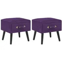 vidaXL Tables de chevet 2 pcs Violet foncé 40x35x40 cm Velours