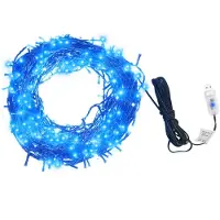 vidaXL Guirlande lumineuse avec 400 LED bleu 40 m 8 effets lumineux