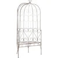 Möbelando Banc de jardin en fer forgé "Pflückuff" en marron antique. Dimensions (l/h/p) 95x200x54 cm