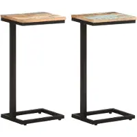 vidaXL Tables d'appoint 2 pcs 31,5x24,5x64,5 cm Bois de récupération