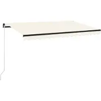 vidaXL Store manuel rétractable avec LED 450x350 cm Crème