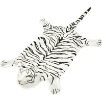 vidaXL Tapis en peluche en forme de tigre 144 cm Blanc