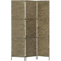 vidaXL Cloison de séparation 3 panneaux Brun 116x160 cm Jacinthe d'eau