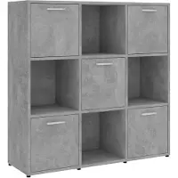 vidaXL Bibliothèque Gris béton 90x30x90 cm Bois d’ingénierie
