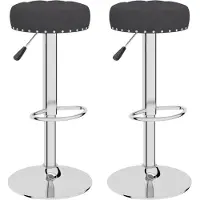 vidaXL Tabouret de bar 2 pcs. noir tissu