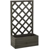 vidaXL Jardinière à treillis de jardin Gris 50x25x90 cm Bois de sapin