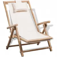 vidaXL Chaise pliante Chaise longue en bambou