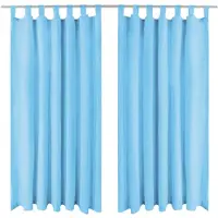vidaXL Rideau occultant avec boucles 2 pcs 140 x 175 cm Turquoise