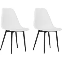 vidaXL Chaises à manger lot de 2 blanc PP