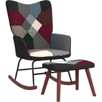 vidaXL Chaise à bascule avec tabouret Patchwork Tissu
